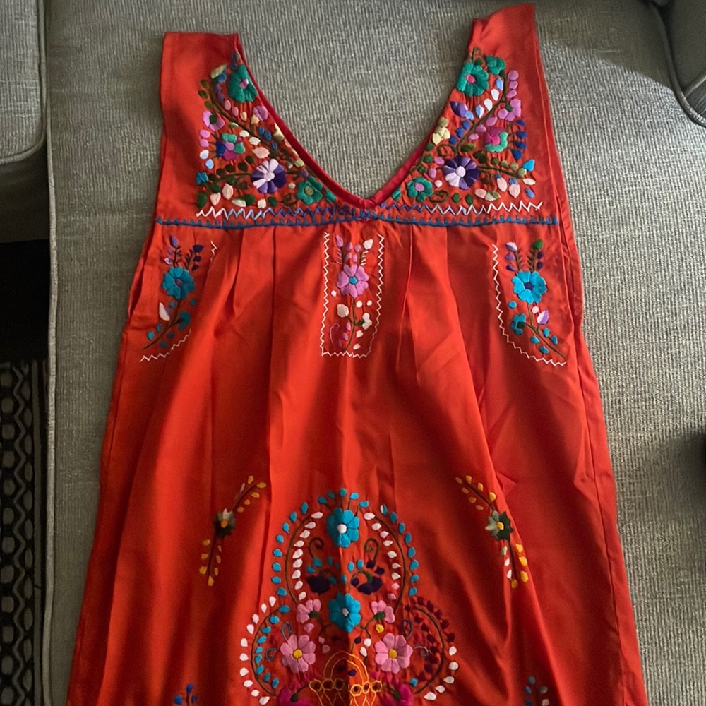 Authentic Embroidered Mexican Midi Dress